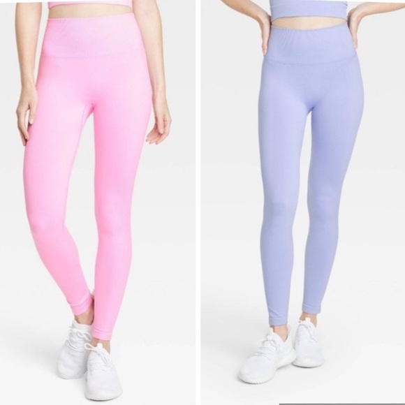 All In Motion High-Rise Women’s Textured Leggings Size Medium Pink Purple - Picture 1 of 11